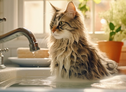 Как помыть кошку дома, если она боится воды